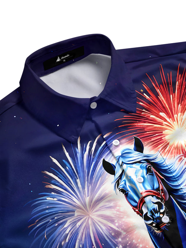 men's USA print shirt side view