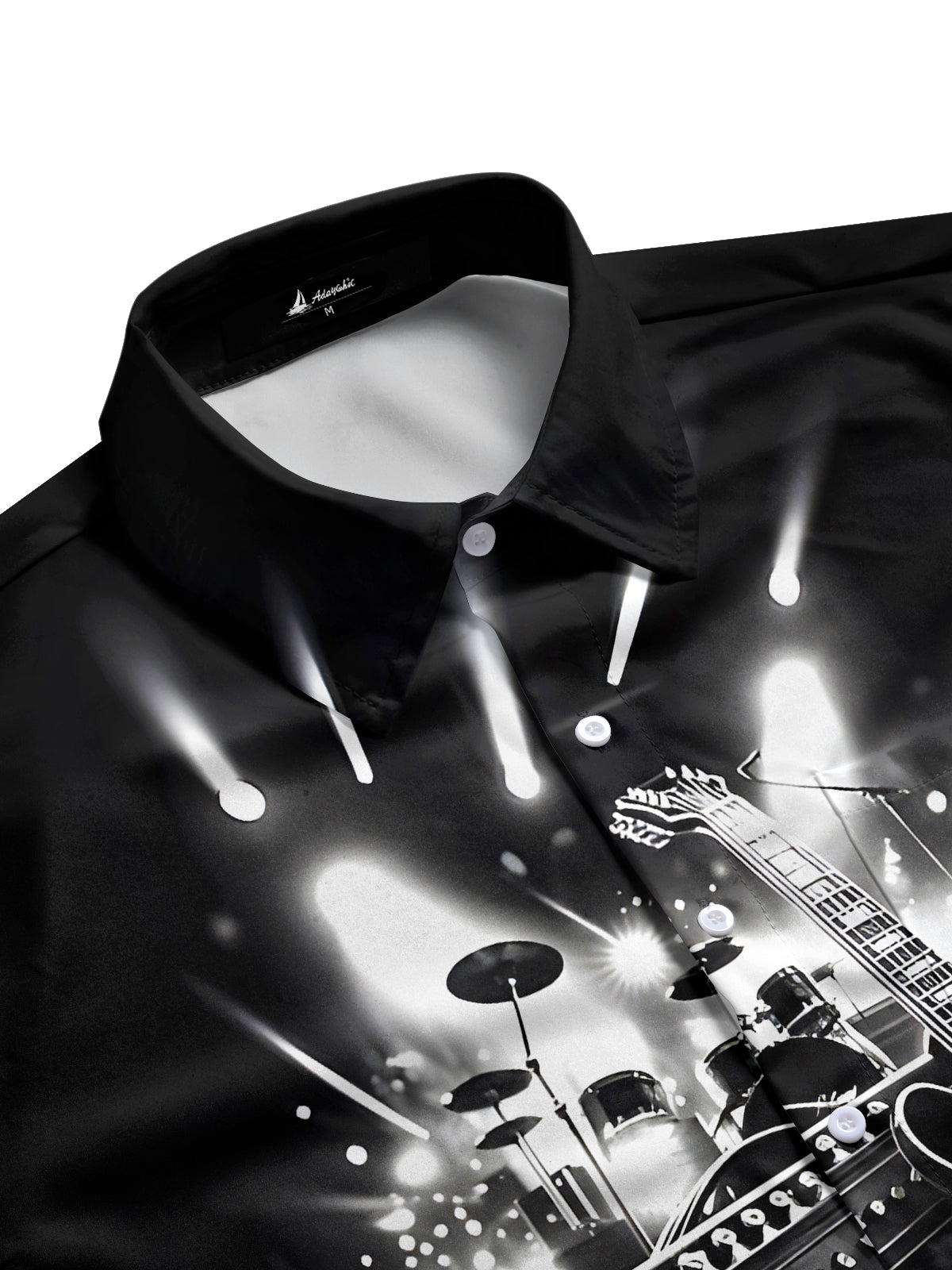 men's rock pattern shirt side view