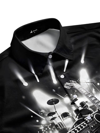 men's rock pattern shirt side view