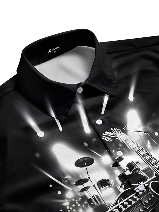 men's rock pattern shirt side view