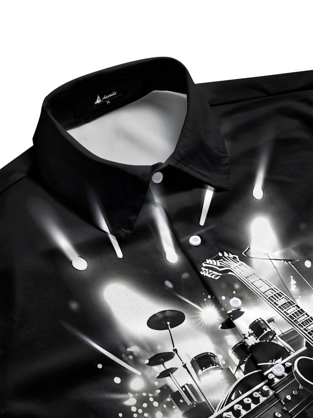 men's rock pattern shirt side view