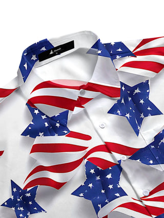 men's USA print shirt side view