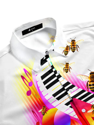 men's art print shirt side view