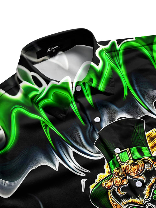 men's art print shirt side view