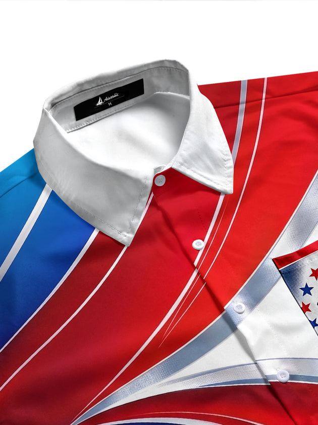 1776 Independence Day Men's Pocket Short Sleeve Shirts