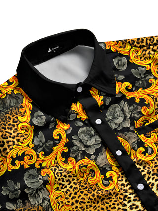 men's cheetah print shirt side view