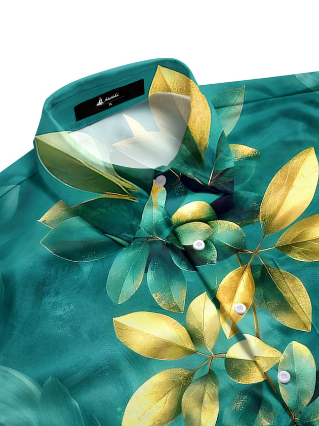 Men's aloha leaf pocket short sleeve shirt side view