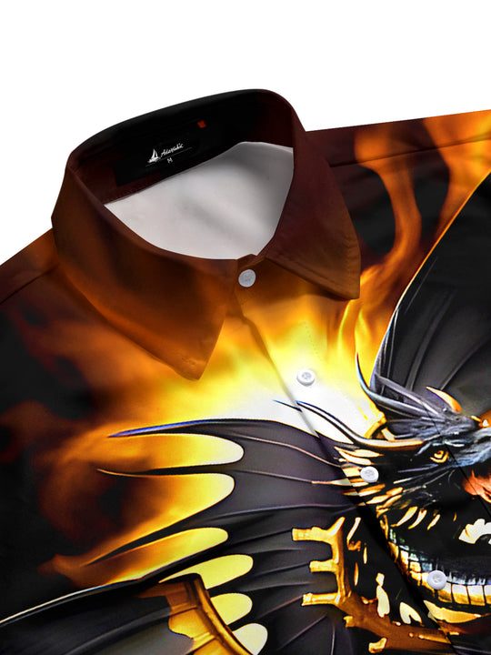 men's Chinese dragon shirt side view