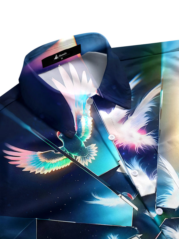 Men's short sleeve tie dye pocket shirt side view