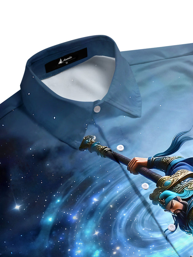 men's short sleeve shirt side view