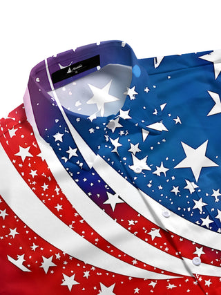 men's USA print shirt side view