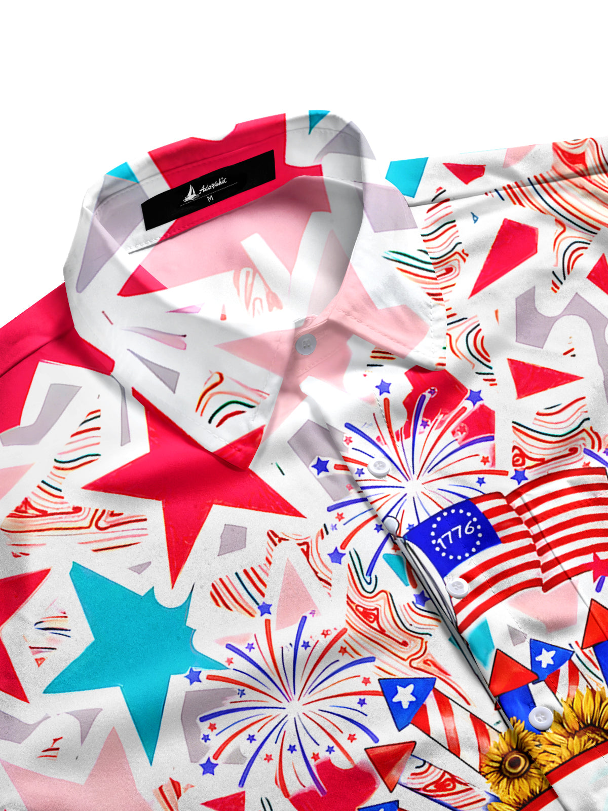 Independence Car Stars Men's Pocket Short Sleeve Shirts