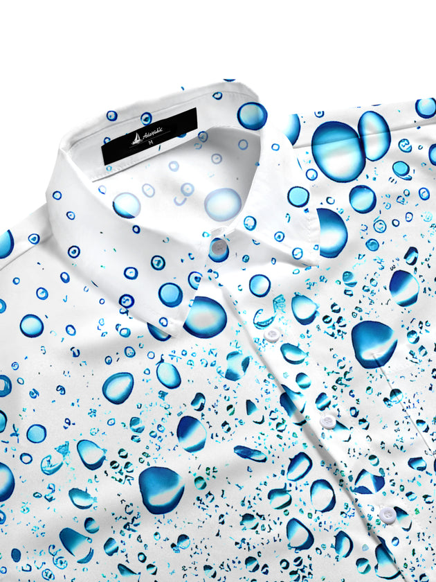 Hawaiian Water Droplet Men's Pocket Short Sleeve Shirts