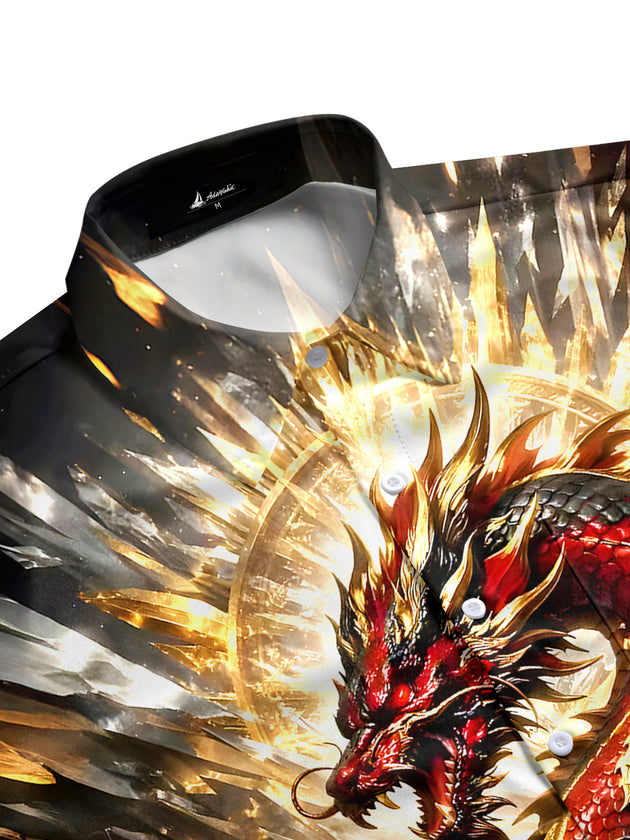 men's Chinese dragon shirt side view
