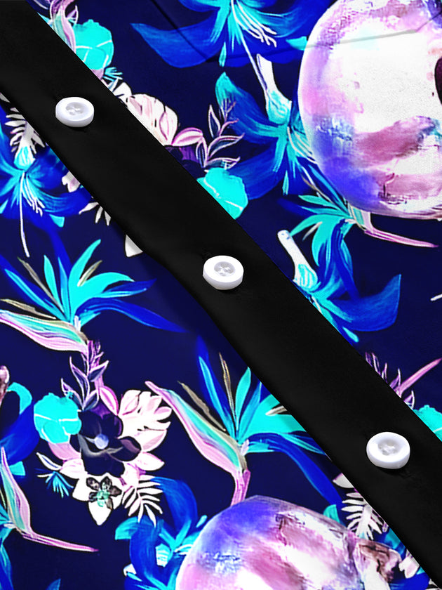 men's Hawaiian short sleeve flat lay shirt
