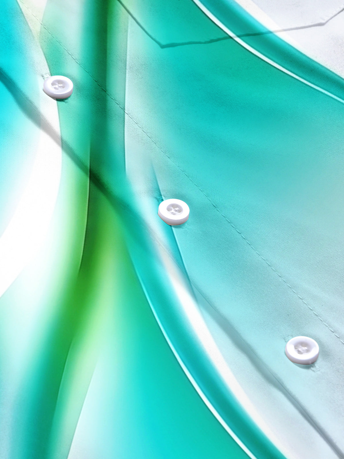 Adaychic Men's Printed Abstract Gradient Waves Print Short Sleeve Shirt with Chest Pocket
