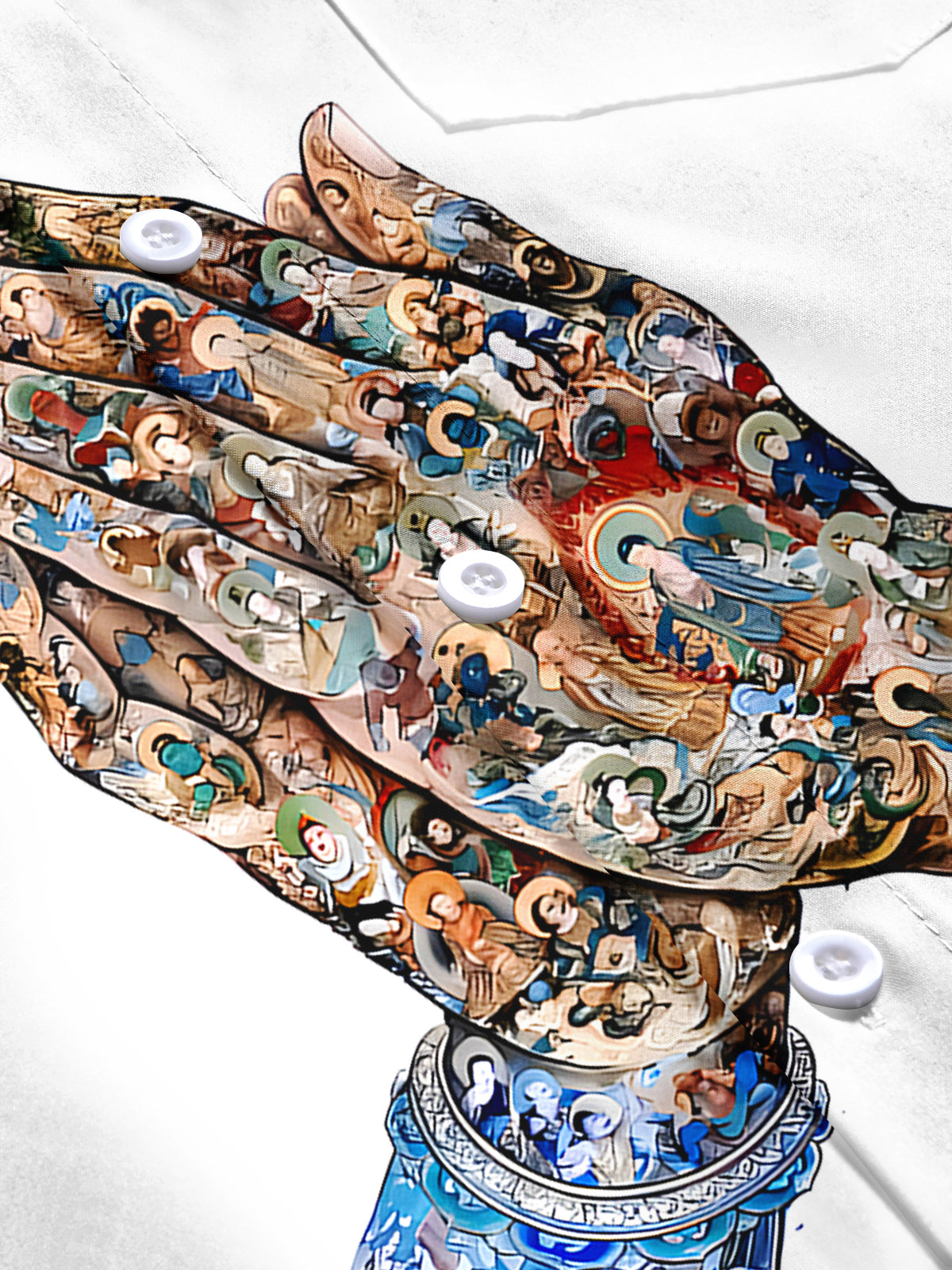 men's printed short sleeve flat lay shirt