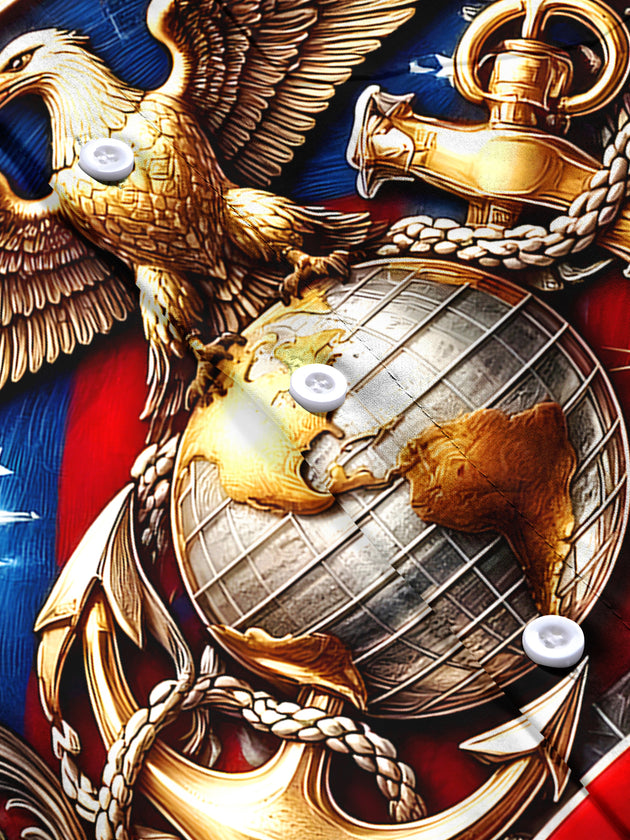 men's eagle print short sleeve flat lay shirt
