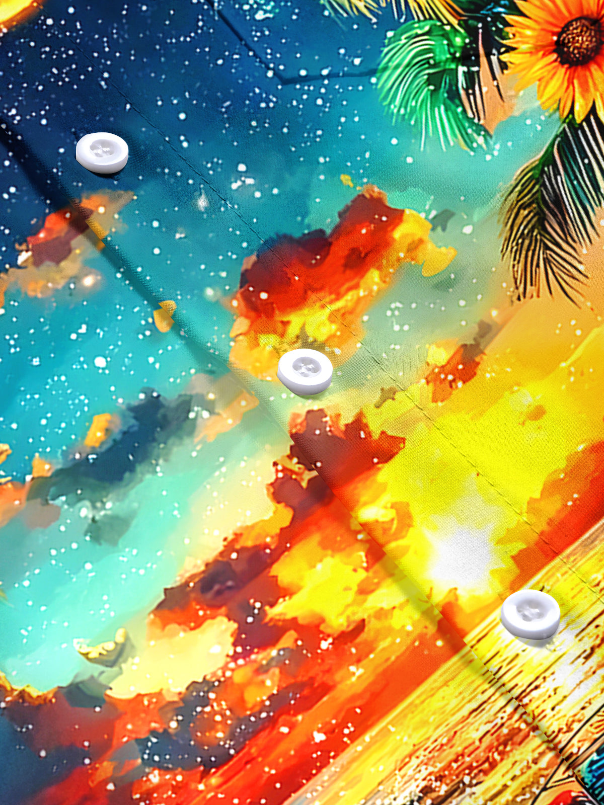 Hawaiian Sunset Turtle Men's Pocket Short Sleeve Shirts