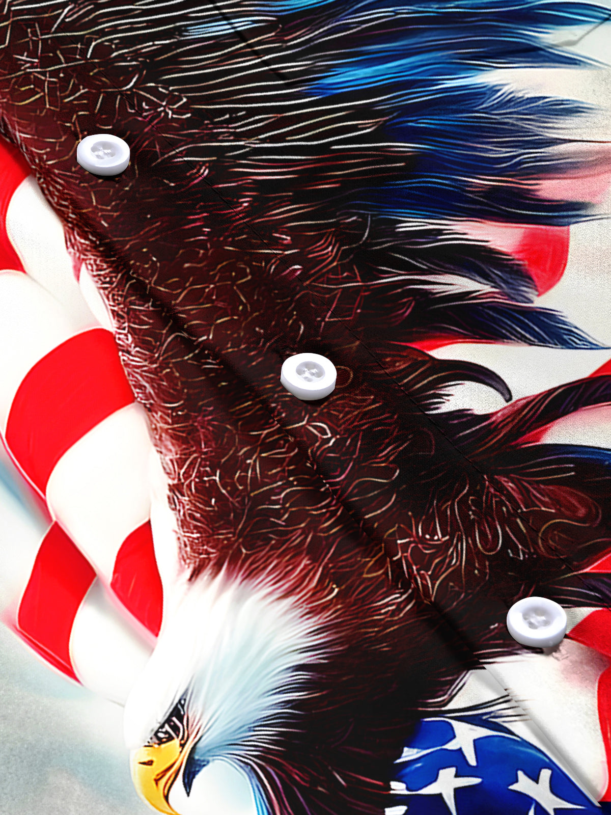 Independence Day American Flag Eagle Men's Pocket Short Sleeve Shirts