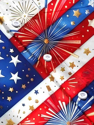 men's American flag print short sleeve flat lay shirt