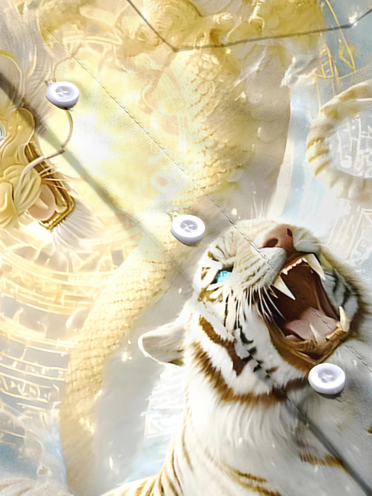 Tiger Dragon Men's Pocket Short Sleeve Shirts