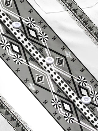 Men's geometric pattern pocket short sleeve shirt flat lay