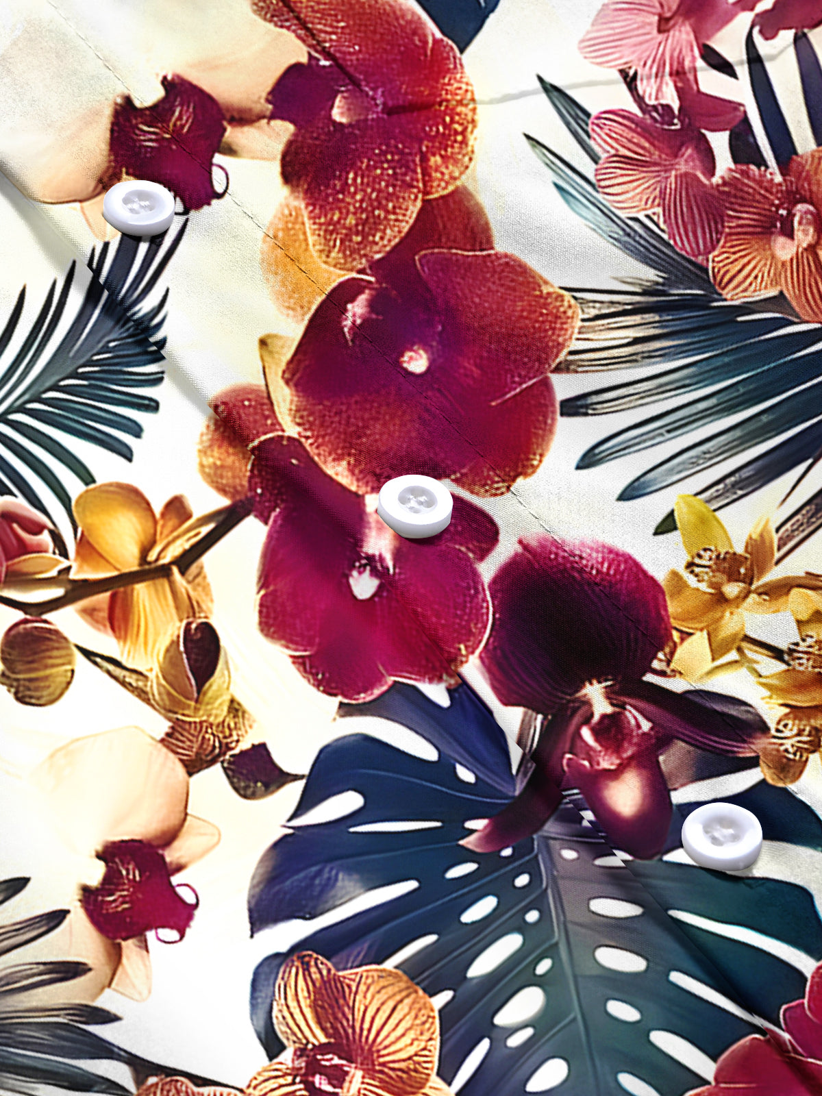 Hawaiian Floral Leaf Men's Pocket Short Sleeve Shirts