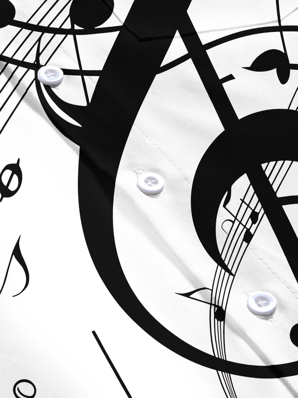 Adaychic Men's Graphic Musical Notes Print Short Sleeve Shirt with Chest Pocket