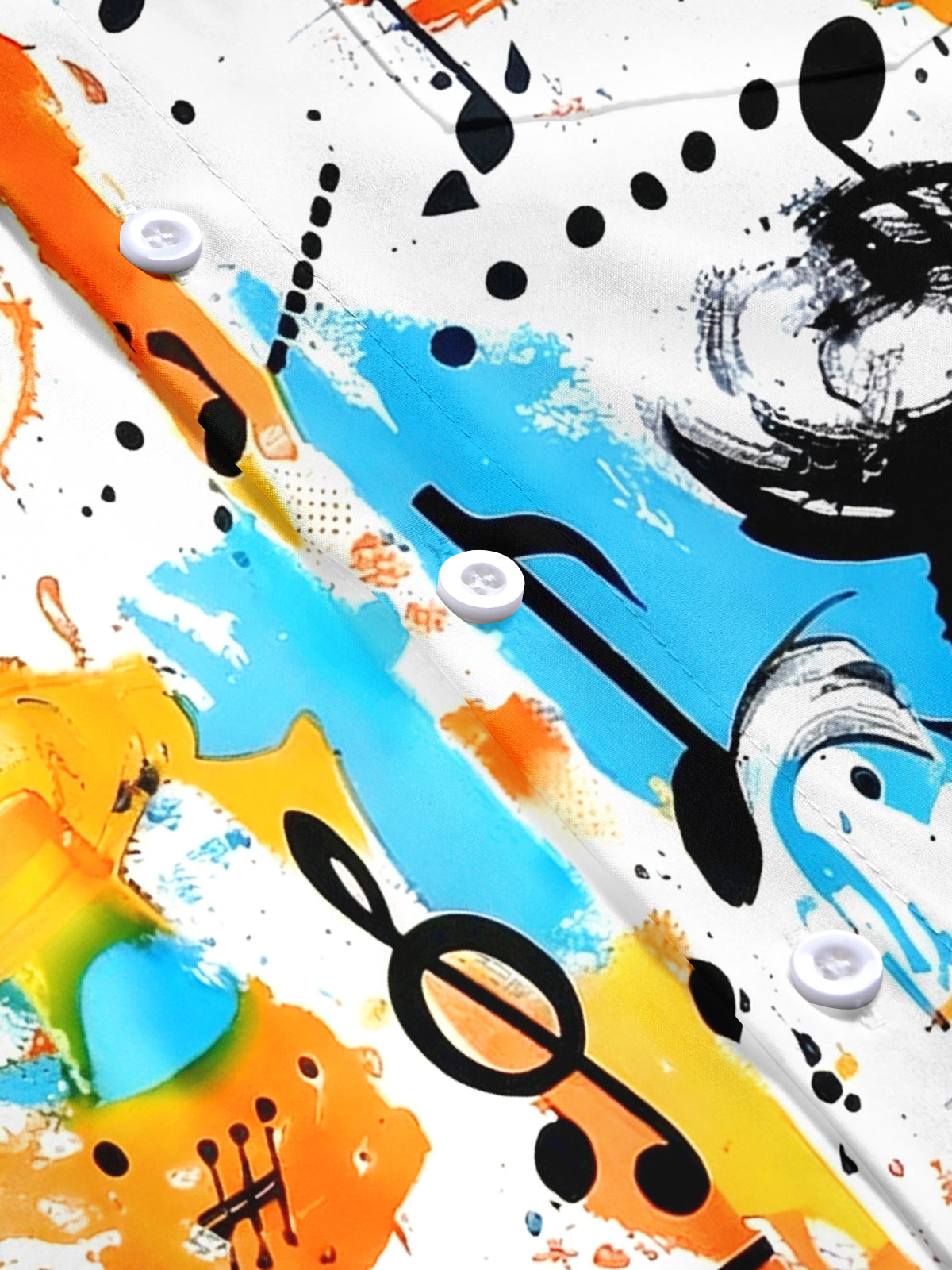 Musical Note Men's Pocket Short Sleeve Shirts