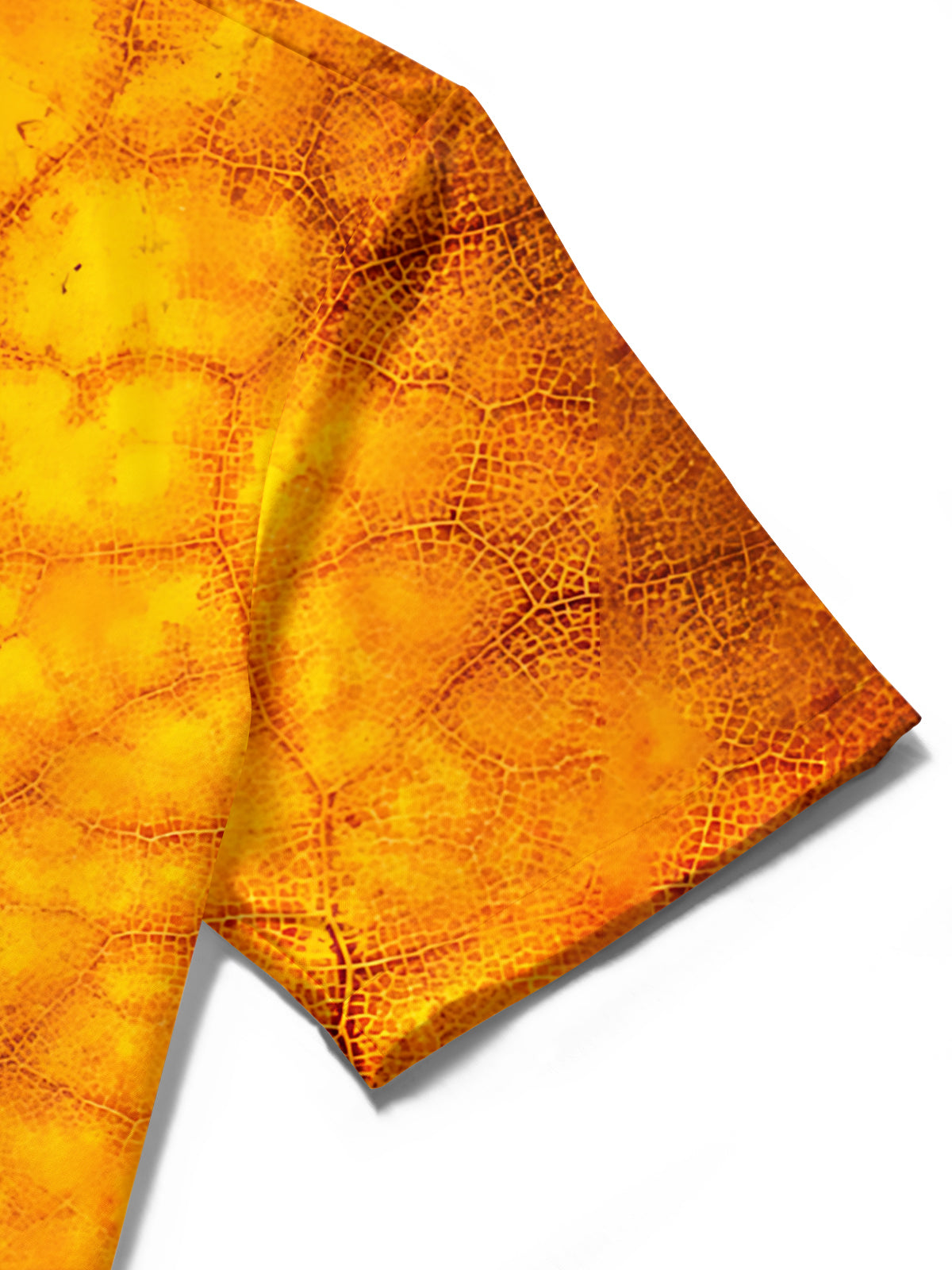 Adaychic Men's Printed Autumn Leaf Print Leaf Vein Pattern Short Sleeve Shirt with Chest Pocket
