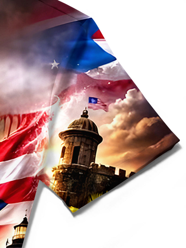 men's Hawaiian shirt close-up short sleeve