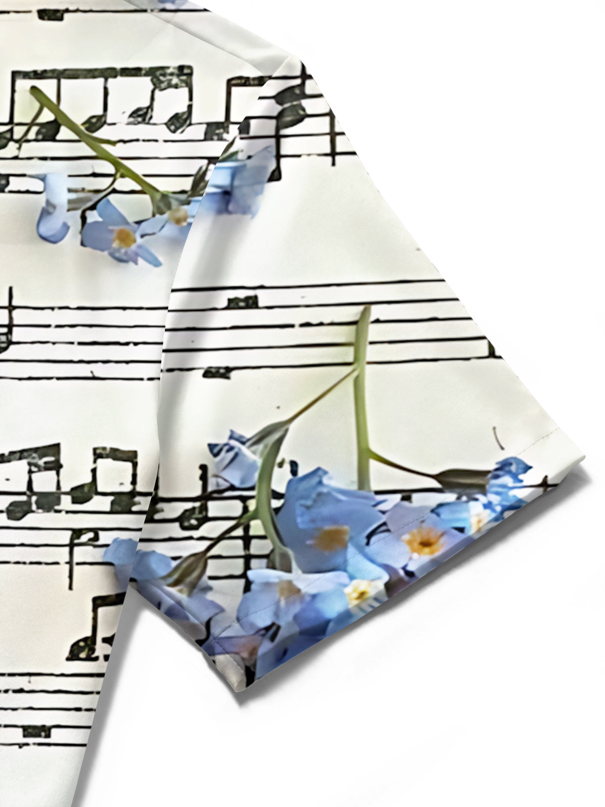 Adaychic Men's Hawaiian Musical Notes Sheet Music Print Short Sleeve Shirt with Chest Pocket