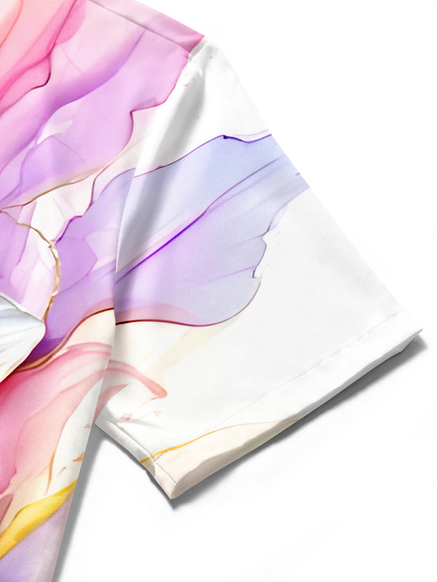 men's floral shirt close-up short sleeve