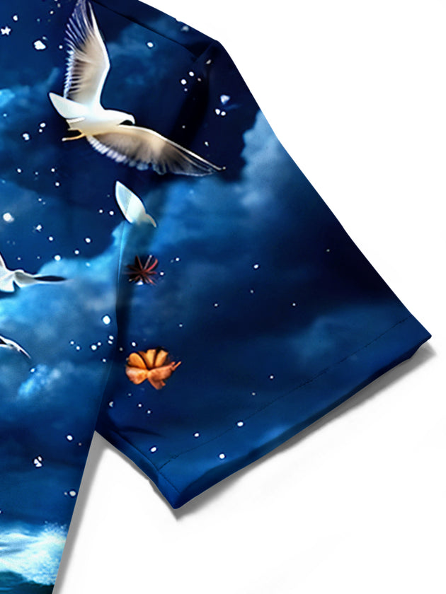 men's Hawaiian shirt close-up short sleeve