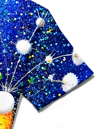 men's printed shirt close-up short sleeve