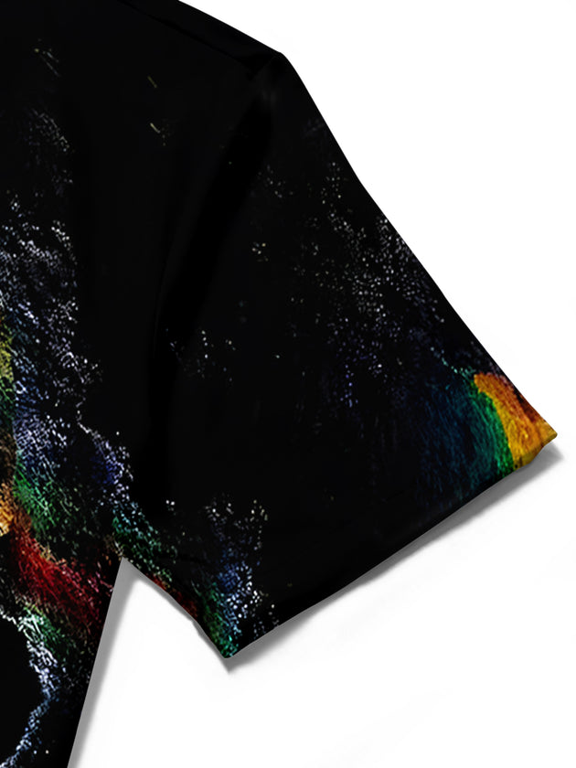 men's tie dye shirt close-up short sleeve