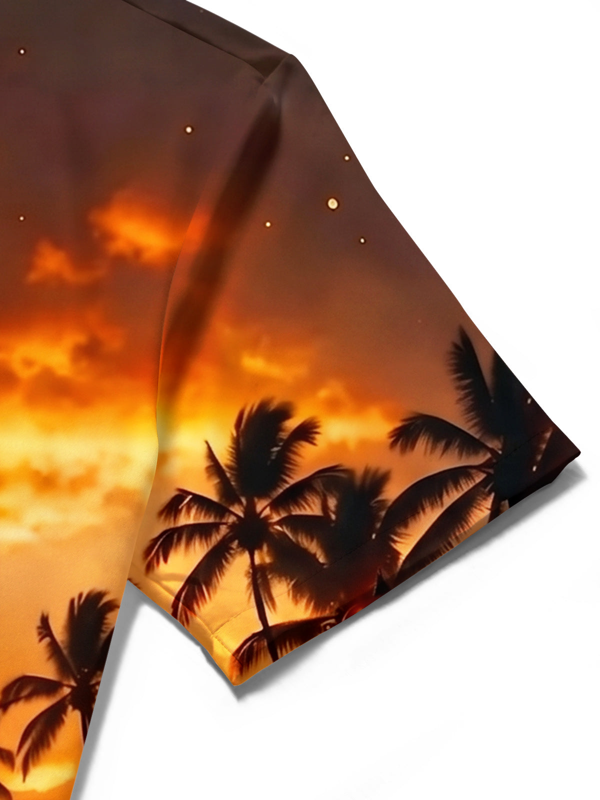 Adaychic Men's Hawaiian Skull Wave Sunset Print Short Sleeve Shirt with Chest Pocket