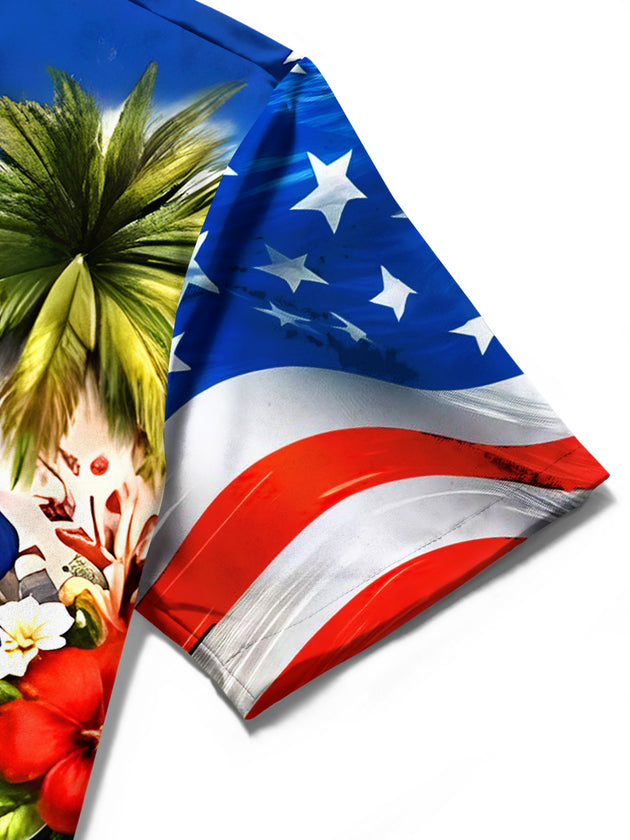 men's Hawaiian shirt close-up short sleeve