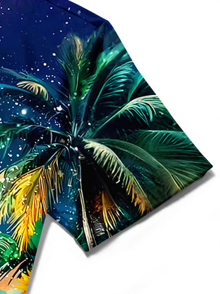 men's Hawaiian shirt close-up short sleeve