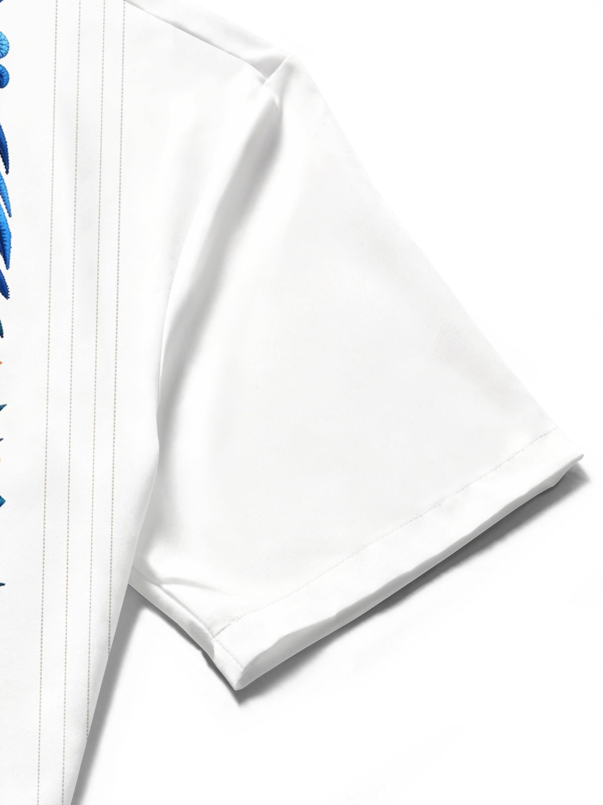Adaychic Men's Geometric Floral And Sunburst Pattern Short Sleeve Shirt with Chest Pocket