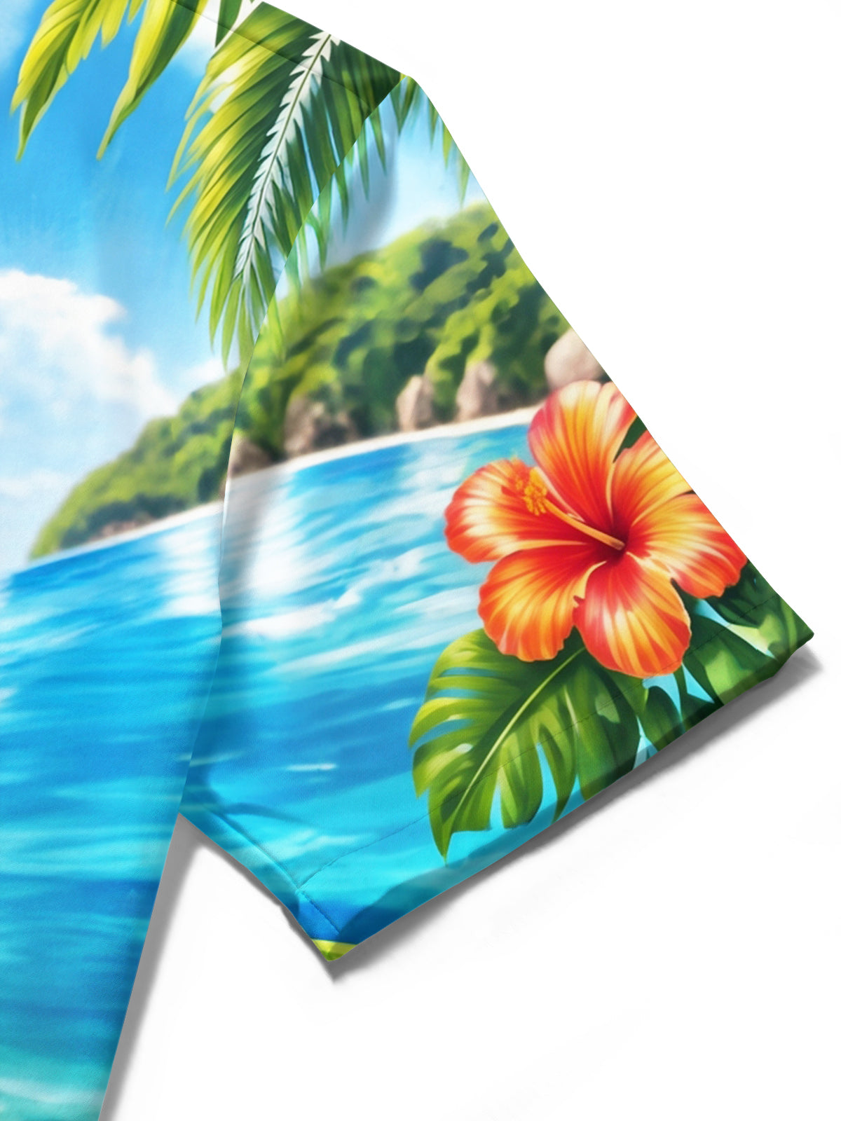 Adaychic Men's Monkey With Tropical Fruits And Drinks Print Short Sleeve Shirt with Chest Pocket