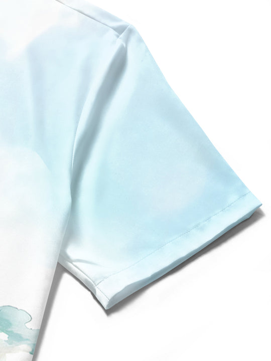 men's printed shirt close-up short sleeve