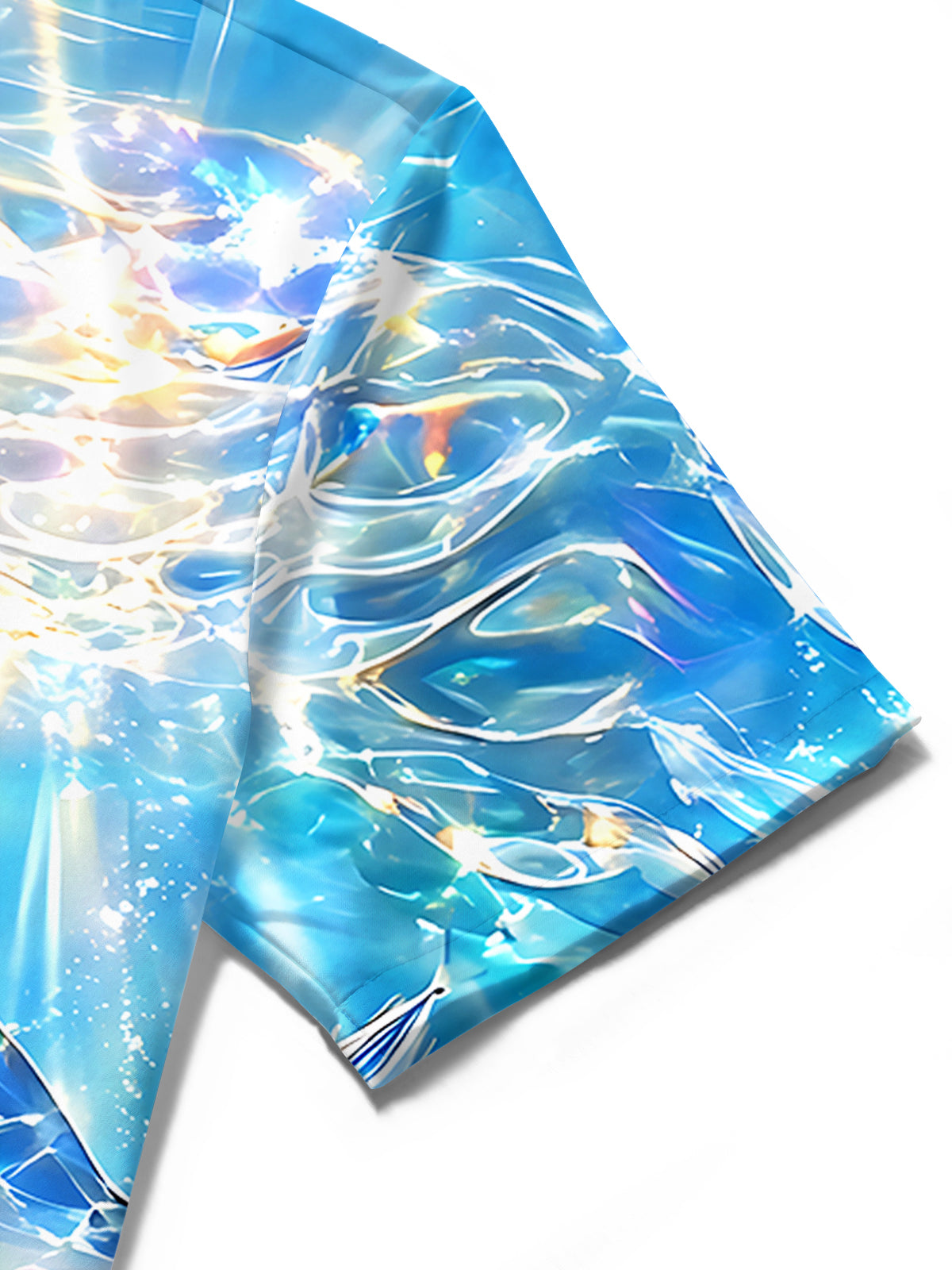 Adaychic Men's Hawaiian Manta Ray Print Ocean Water Print Short Sleeve Shirt with Chest Pocket