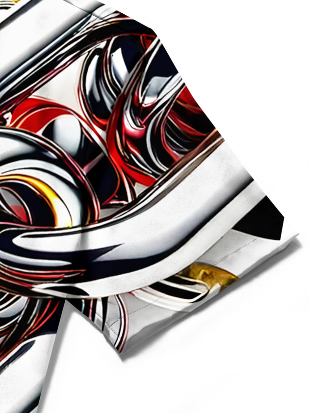 men's printed shirt close-up short sleeve