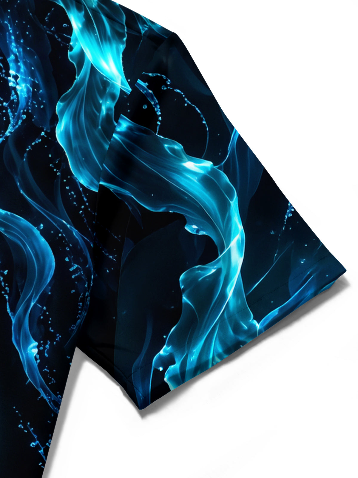 Adaychic Men's Hawaiian Nautilus Shell And Seaweed Print Short Sleeve Shirt with Chest Pocket