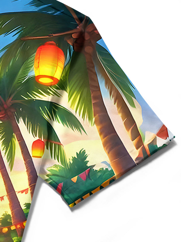 men's Hawaiian shirt close-up short sleeve