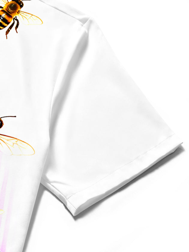 men's abstract print shirt close-up short sleeve