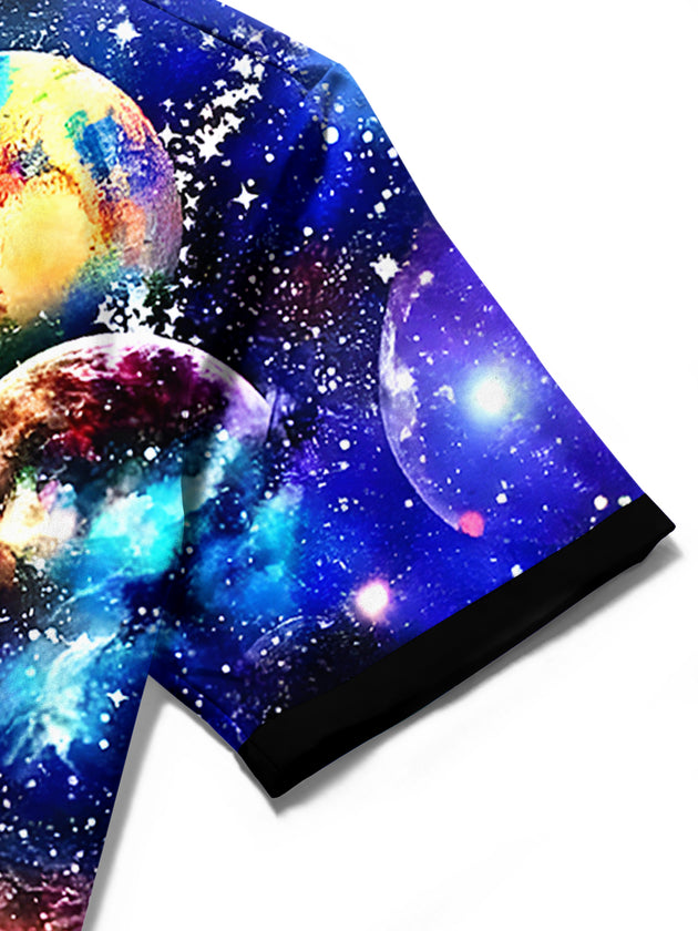 men's tie dye shirt close-up short sleeve