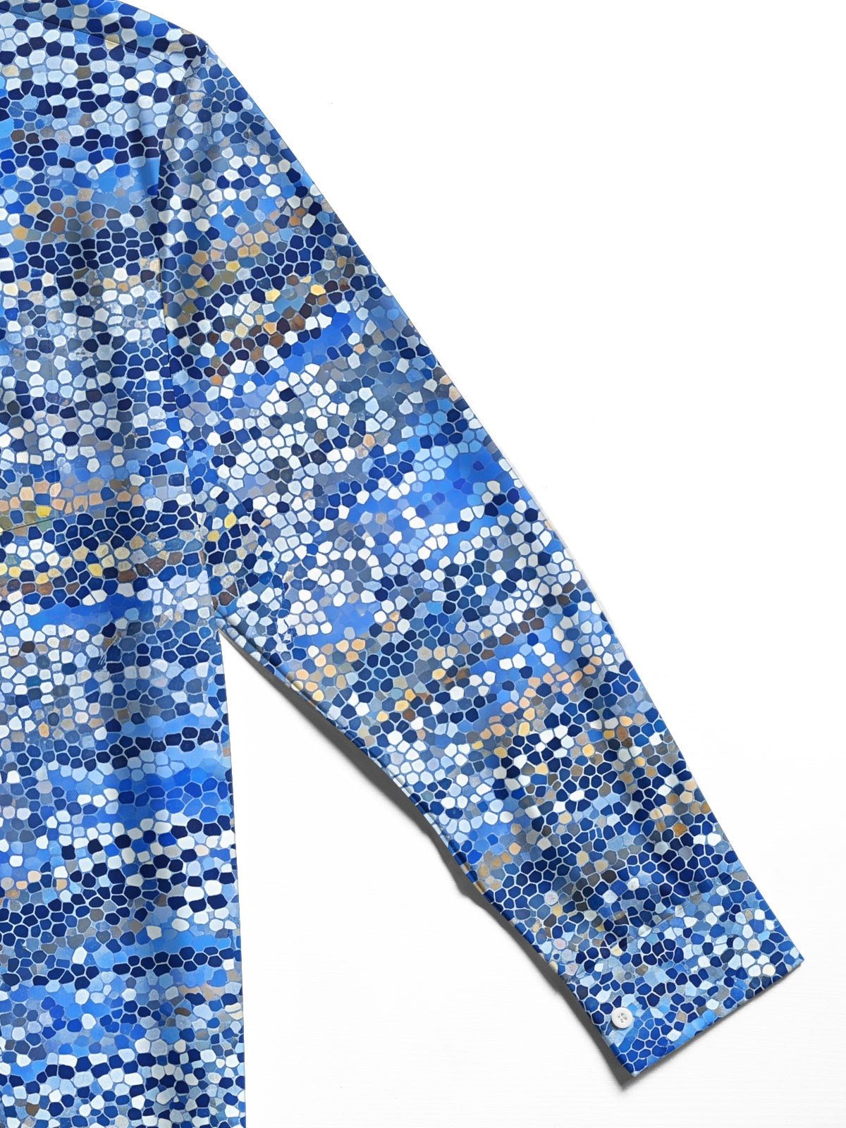 Adaychic Men's Patterned Mosaic Tile Pattern Long Sleeve Shirt with Chest Pocket